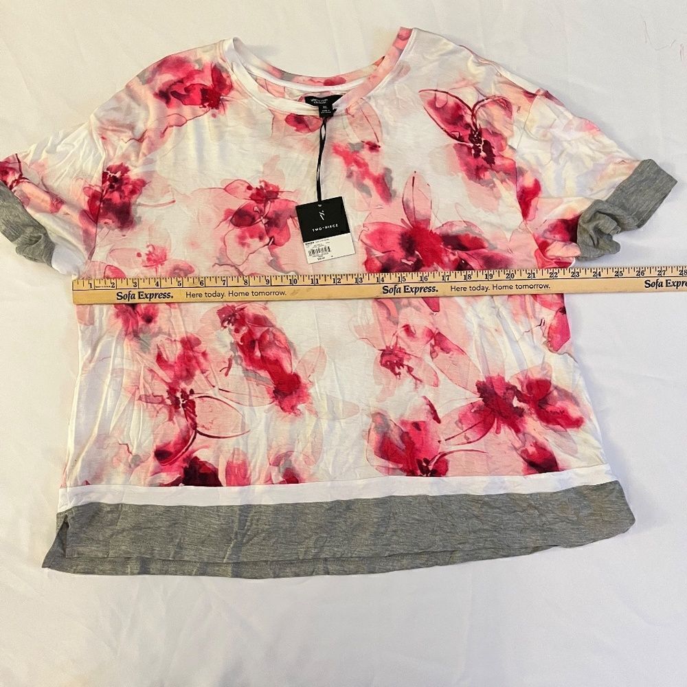 NEW Simply Vera WangβXL Top Pink White Floralβ(Sleepwear) - Picture 8 of 11